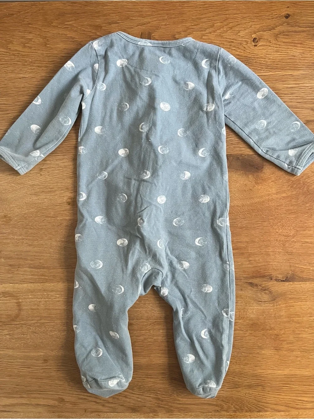 aden + anais Moon Print Light Blue Footed One-Piece Sleeper Footie Pajama Baby